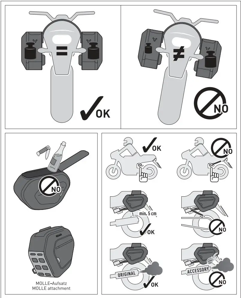 SW-MOTECH BC.HTA.01.740.31201 Saddlebag Set for Honda Instruction Manual - Safety Loading and Care