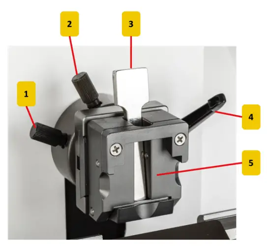 Adjust the orientation angles of the specimen head