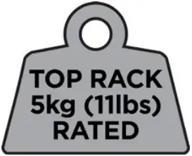 Rated weight - Top Rack