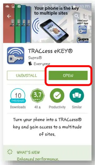 Supra TRACcess eKEY App - Figure 6