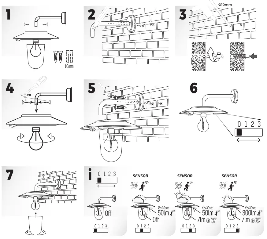 LED s light 1000489 Wall Luminaire - Mounting
