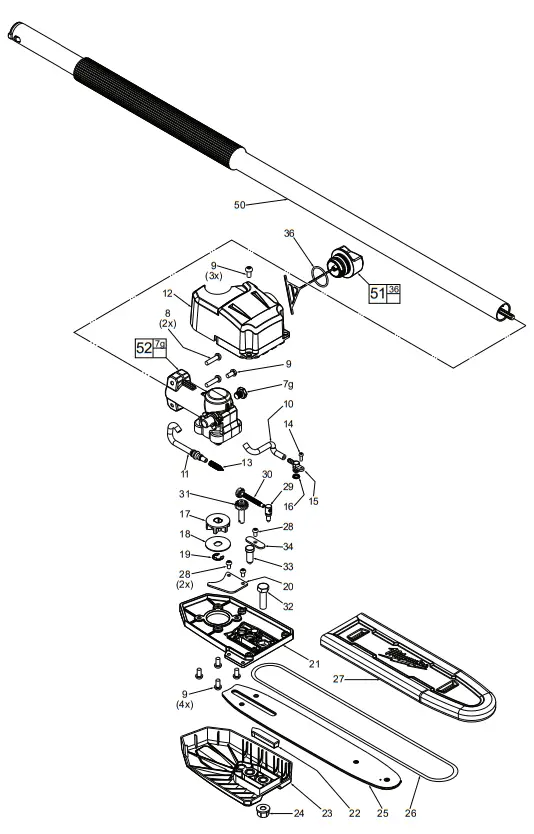 Milwaukee M18 FUEL Attachment System W QUIK-LOK Power Head - Pole Saw Attachment