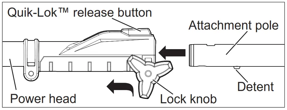 Milwaukee M18 FUEL Attachment System W QUIK-LOK Power Head - lock knob