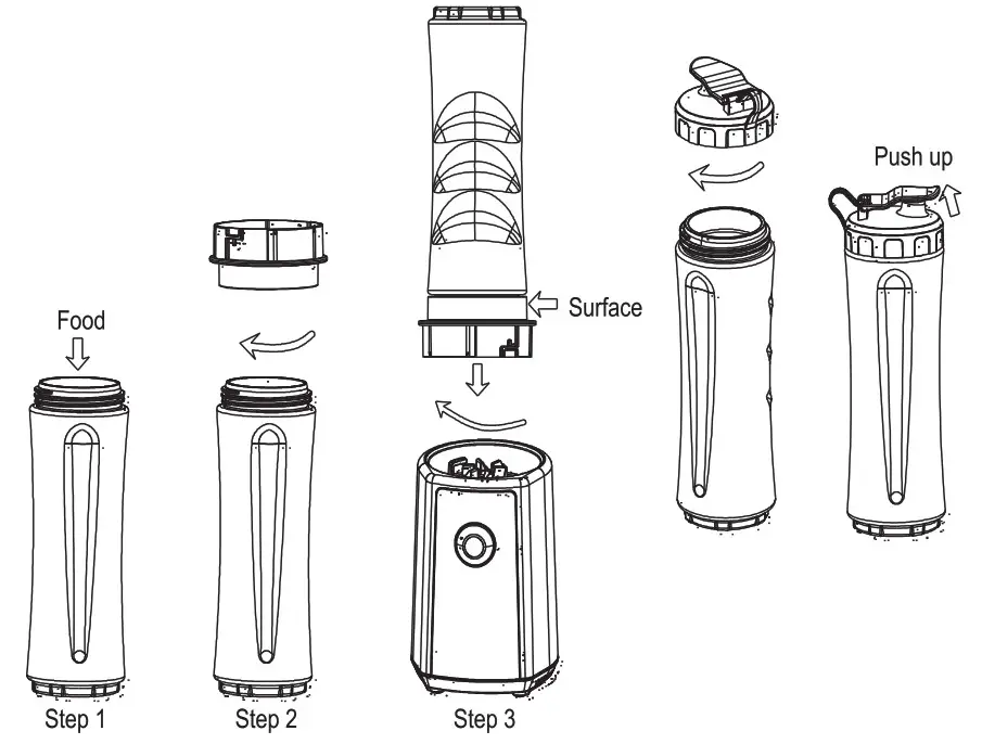 BLACK DECKER SBX300 B5 300W Sports Blender - Using the sports bottle