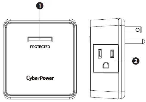 CyberPower-HT200W 2-Outlet Surge-Protector-1