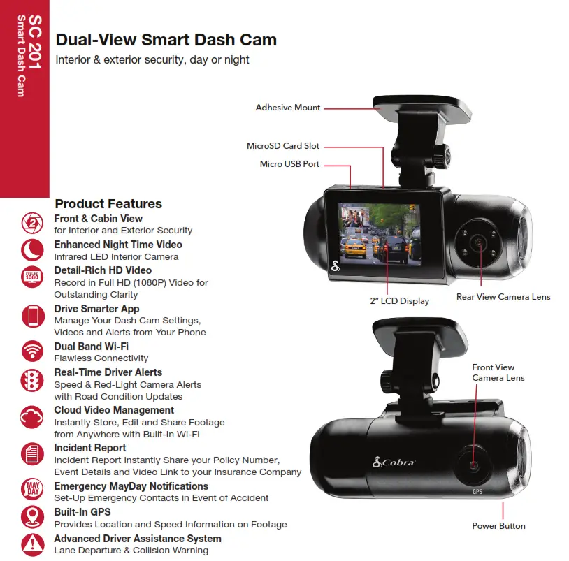 Dual-View Smart Dash Cam Datasheet