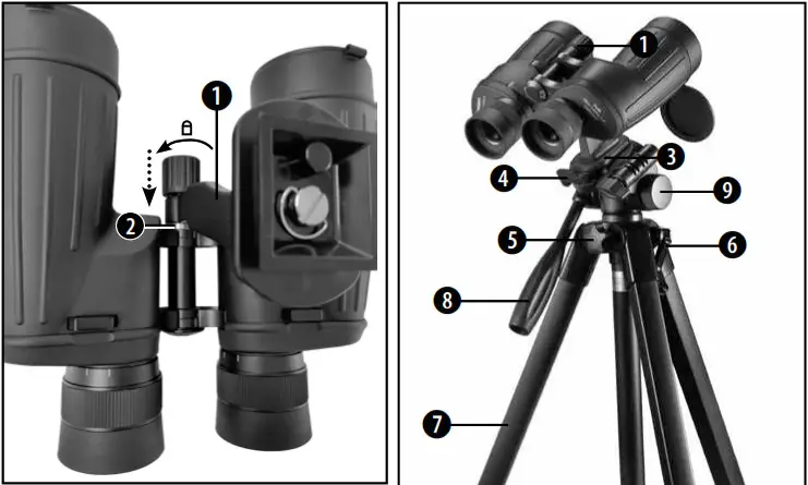 BRESSER 9621600 Night Explorer 7x50 Astronomy Binoculars - Tripod mounting 1