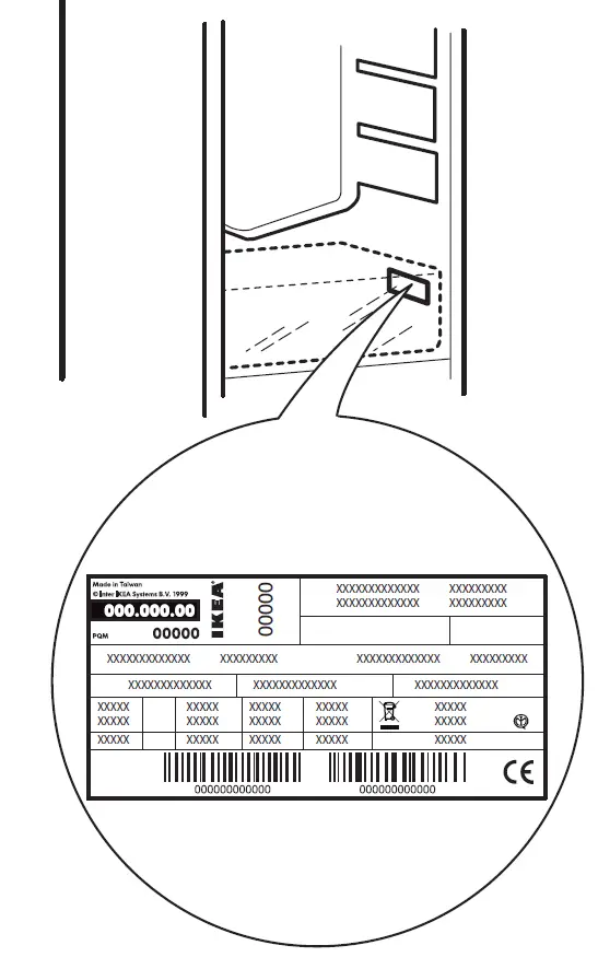 IKEA FRYSA 700 Integrated Freezer Technical data