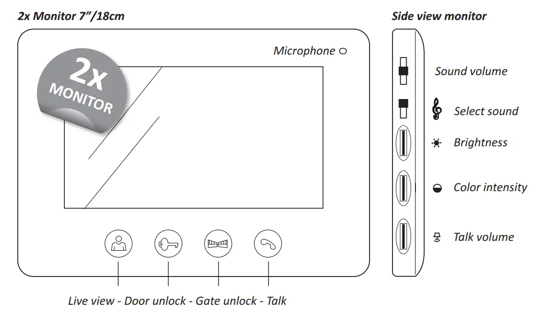 ELRO DV477W2 Video Door Intercom with Two Monitor - fig3