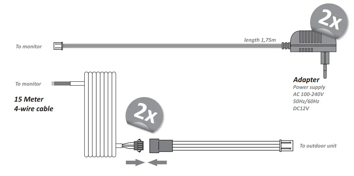 ELRO DV477W2 Video Door Intercom with Two Monitor - fig4
