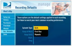 Recording Defaults