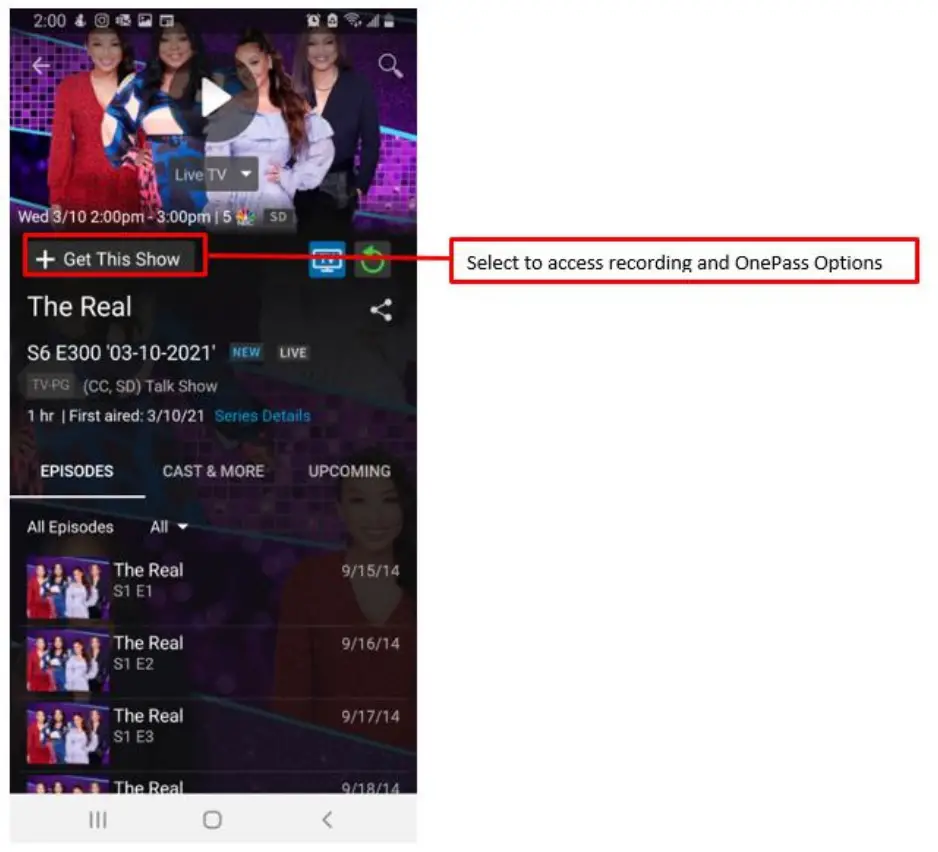 CinBell Fioptics Mobile Aapp - When you find a show you want to watch