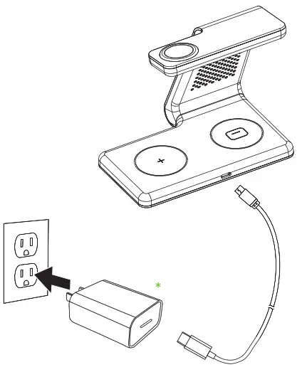CYSPO T5 4 In 1 Wireless Charging Station - phone charging