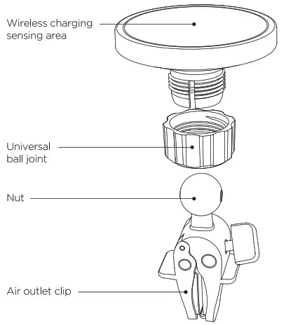 Shenzhen Nito Power Source Technology JRZS240 Magnetic Wireless Car Charger Holder - Description