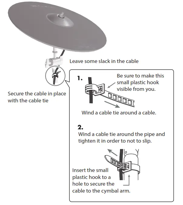 Roland V-Cymbal Digital Ride - cable tie 2