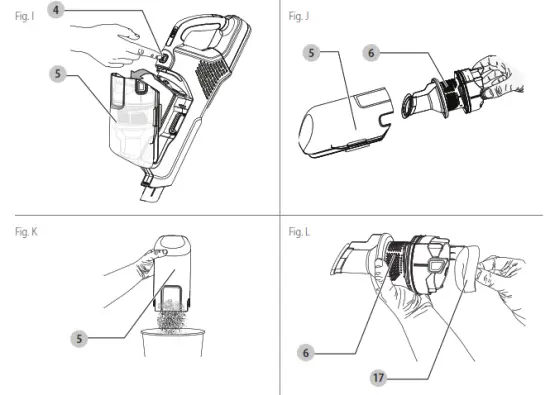 BLACK DECKER BHFEA18 Stick Vacuum Cleaner - Fig. H