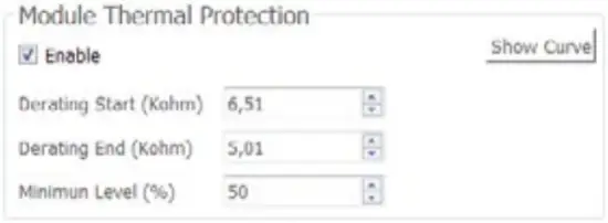 Thermal protection function for LED modules