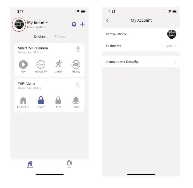 CHUANGO PT-300Q Indoor WiFi Pan Tilt Camera - Account Management
