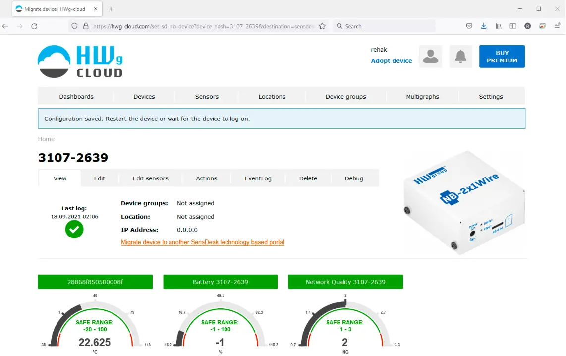 Hw group NB xxx communicate via Narrow Band network devices - Fig 14