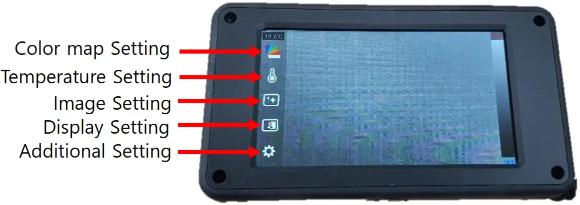THERMAL EXPERT TE-SQ1 Portable Thermal Imaging Camera - menu