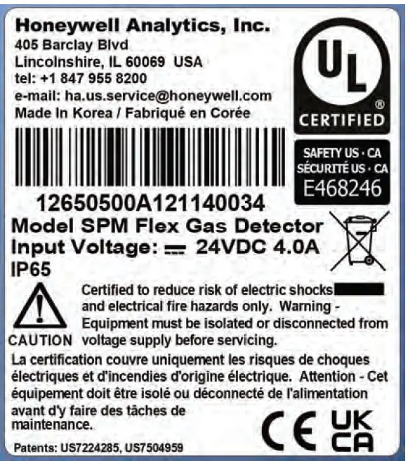 Honeywell spm flex single point monitor gas detector 09