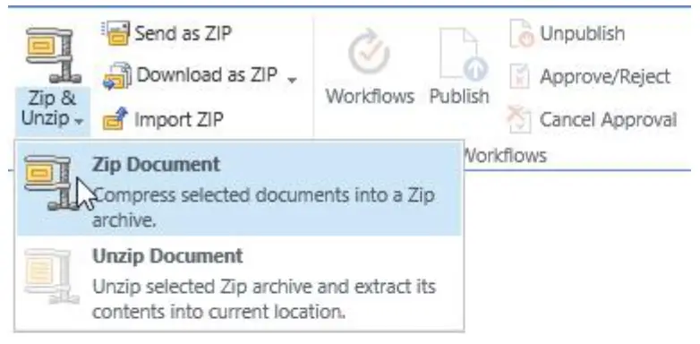 boostsolutions Bulk Zip &amp Unzip 2.0 SharePoint - fig 2