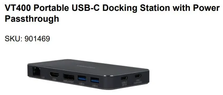 VisionTek VT400 Portable USB-C Docking Station with Power Passthrough User Manual
