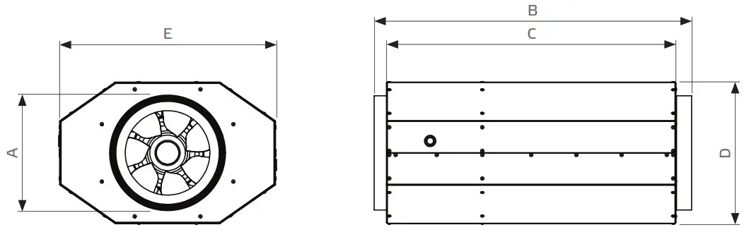 ruck VENTILATOREN EC 70W Insulated Etamaster Tube Fan - DIMENSIONS