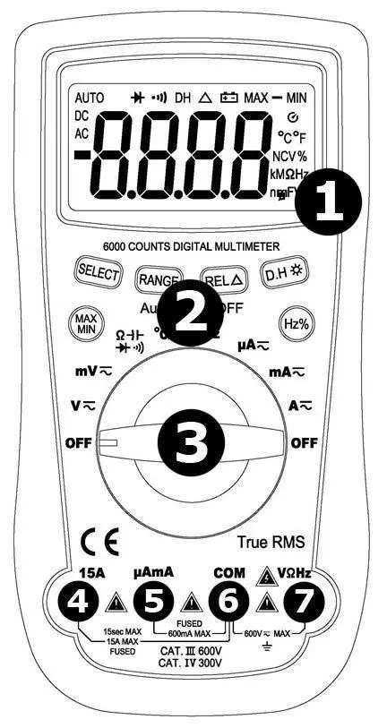 velleman DVM898 Digital Universal Multimeter - Product overview 1
