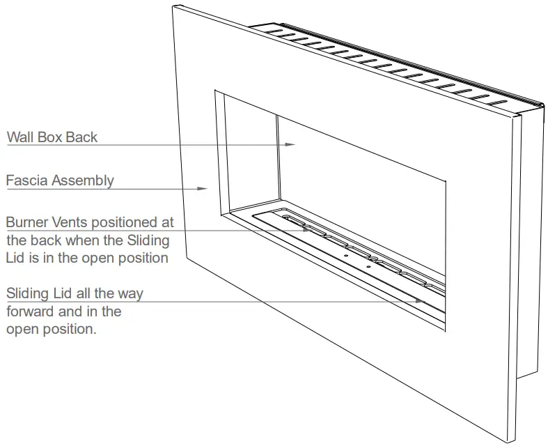 ICON FIRES 1450 INOX Nero Wall Mounted Fires - Fig