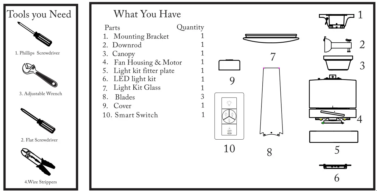 CARRO WGS-523AL Smart Ceiling Fan - Figure 2