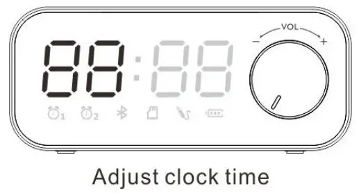 FAST TECH 9735647 Alarm Clock Smart Bluetooth Speaker Instruction Manual - Adjust clock time