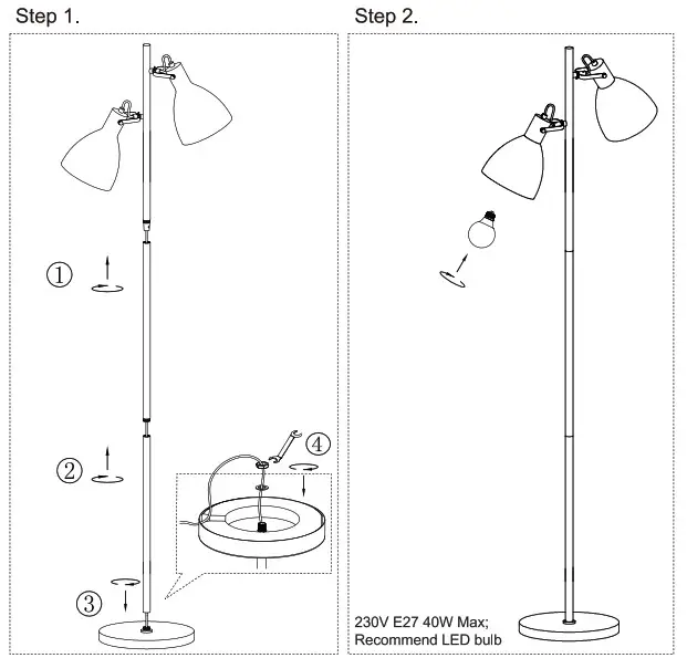 NOVA LIFE 30214 002 71 Interior Floor Lamp - installation