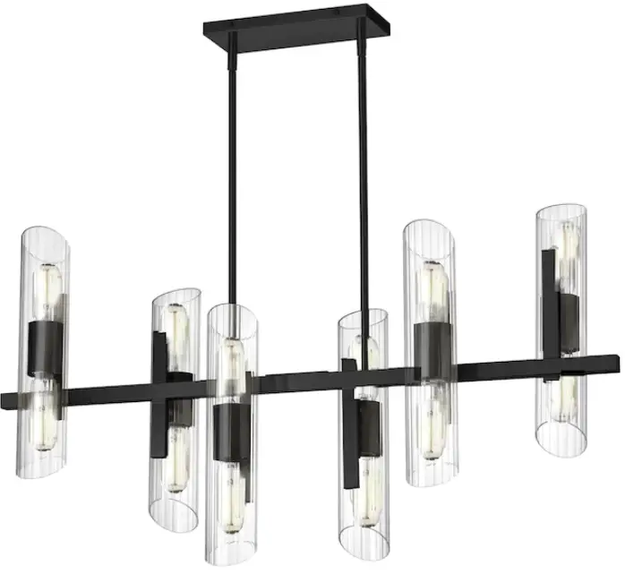 Dainolite SAM-4012HC 12-Light Black Transitional Chandelier