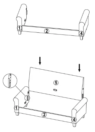 Serta 73 Square Roll Arm Sofa -3