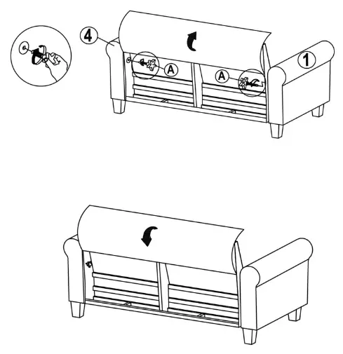 Serta 73 Square Roll Arm Sofa -4