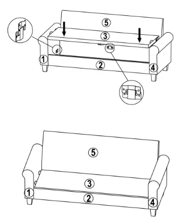 Serta 73 Square Roll Arm Sofa - 4