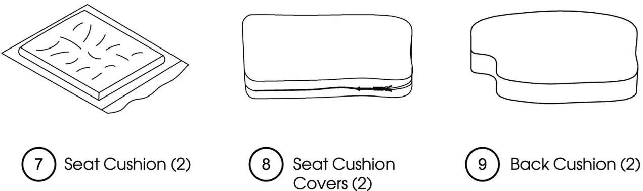 Serta 73 Square Roll Arm Sofa - parts list 2