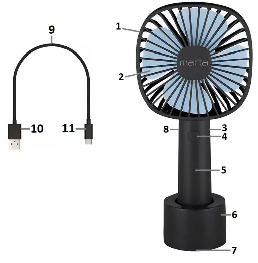marta MT-FN2548 Portable Fan 1