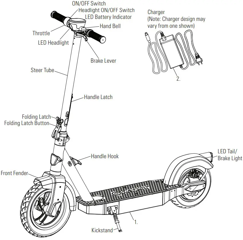 Razor C45 Adult Electric Scooter - Figure 1