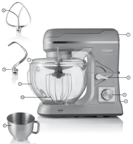 arzum-D-Crust-Mix-Duo-Stand-Mixer-Instruction-fig-1