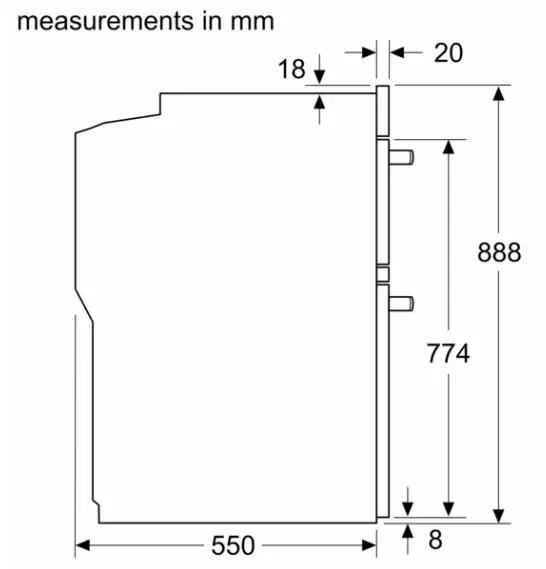 BOSCH MBS533BB0B 90cm Built In Double Electric Oven - Diagram 2