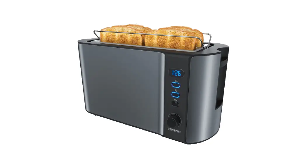 Arendo 305854 Stainless Steel Long Slot 4 Slice Toaster User Manual