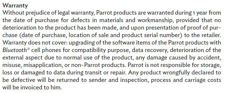 Parrot Anafi Warranty