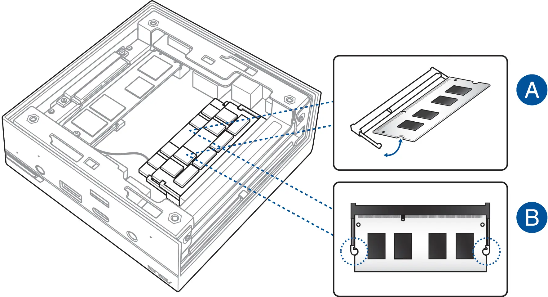Installing memory modules