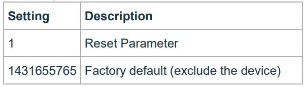 Aeotec Door Window Sensor 7 Basic ZWA011 User Guide - Parameter 255 Factory reset