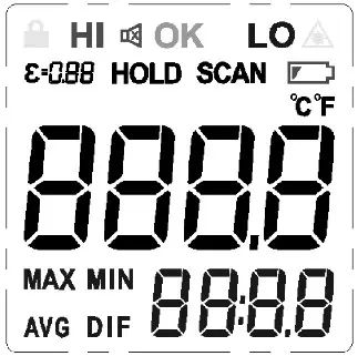 UNI-T UT305H Infrared Thermometer- LCD Description