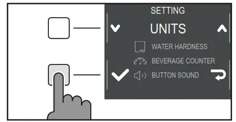 By selecting “UNITS”