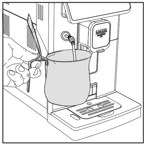 Model whith the steam wand