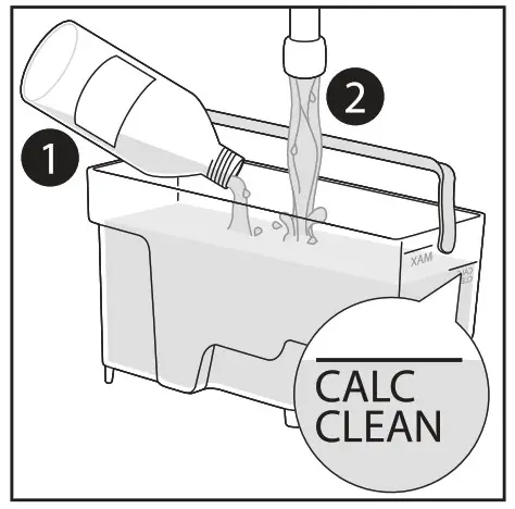 Pour the entire bottle of Gaggia descaling solution